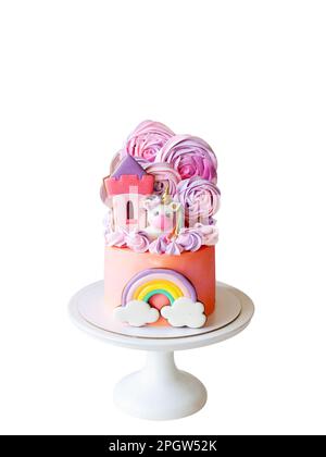 torta di compleanno della bambina con unicorno e palloncini Foto stock -  Alamy