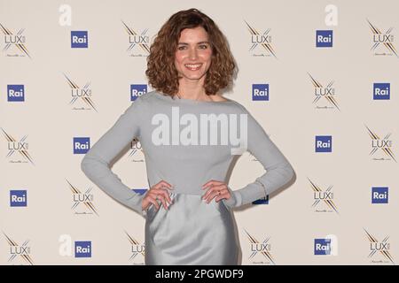 Roma, Italia. 24th Mar, 2023. Giusy Buscemi partecipa alla fotocall della fiction Rai 'un passo dal cielo 7' all'EAI Viale Mazzini. Credit: SOPA Images Limited/Alamy Live News Foto Stock