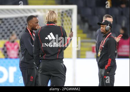 Solna, Svezia. 24th Mar, 2023. Dodi Lukebakio, in Belgio, prima di una partita di calcio tra la nazionale svedese e i Red Devils del Belgio, alla Friends Arena, a Solna, in Svezia, venerdì 24 marzo 2023, la prima (su 8) partita di qualificazione Euro 2024. BELGA PHOTO VIRGINIE LEFOUR Credit: Agenzia Notizie Belga/Alamy Live News Foto Stock