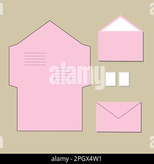 modelli di inviluppo su sfondo grigio. Vettore Illustrazione Vettoriale