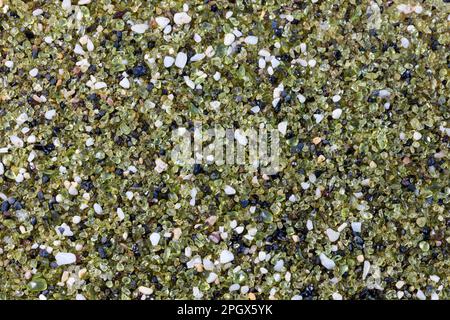 Sabbia di olivine, South Point, Isola delle Hawaii Foto Stock