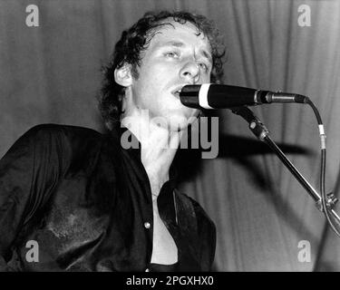 Mark Knopfler di Dire Straits, Alumnae Hall, Brown University, Providence, Rhode Island, USA, 25 febbraio 1979. Foto Stock