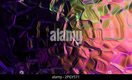 Un motivo di sfondo per il rendering astratto a cornice completa con toni magenta, verde e rosa. Foto Stock