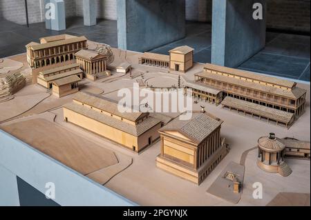 Replica come modello, il Foro Romano c. 50 a.C., Glypthek, Monaco, Baviera, Germania Foto Stock