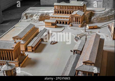 Replica come modello, il Foro Romano c. 50 a.C., Glypthek, Monaco, Baviera, Germania Foto Stock