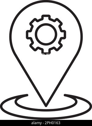 Attrezzatura per la tecnologia dell'informazione, illustrazione dell'icona del vettore di posizione. Illustrazione Vettoriale