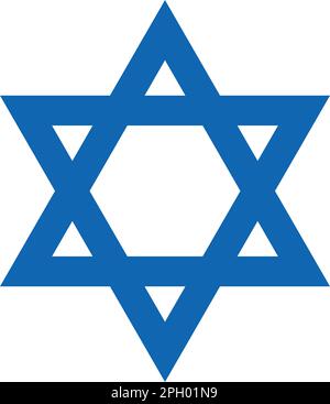 Stella di Davide - simbolo ebraico a forma di stella, illustrazione vettoriale dell'esagramma Illustrazione Vettoriale