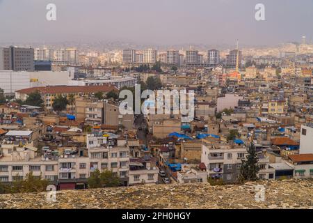 Veduta aerea della città di Gaziantep, Turchia dal Castello di Gaziantep Foto Stock