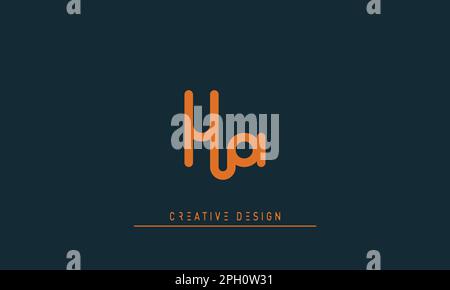 Lettere alfabetiche iniziali logo monogramma ha , AH Illustrazione Vettoriale