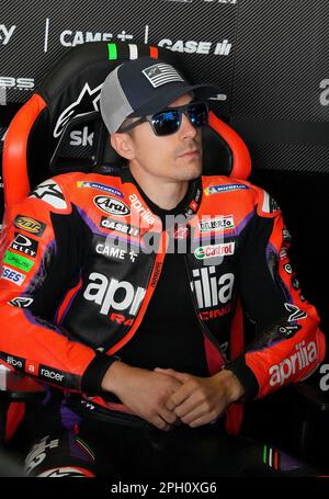 Portimao, Portogallo. 25th Mar, 2023. 03/25/2023, Autodromo International do Algarve, Portimao, MOTO GP GRANDE PREMIO DE PORTUGAL 2023, nella foto Maverick Vinales dalla Spagna, Aprilia Racing Credit: dpa/Alamy Live News Foto Stock