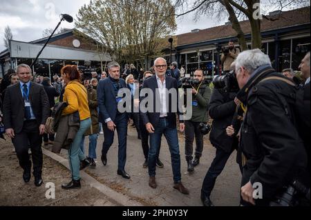 Parigi, Francia. 25th Mar, 2023. Edouard Philippe durante il Congresso del suo partito 'Horizons' a Vincennes vicino a Parigi, Francia, il 25 marzo 2023. Foto di Eliot Blondet/ABACAPRESS.COM Credit: Abaca Press/Alamy Live News Foto Stock