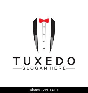 Tuxedo modello Logo icona vettore illustration design Illustrazione Vettoriale