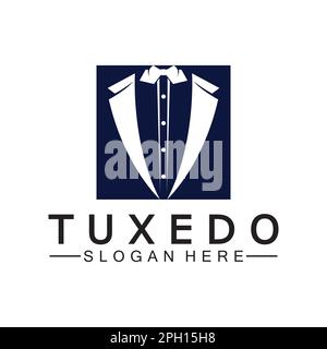 Tuxedo modello Logo icona vettore illustration design Illustrazione Vettoriale