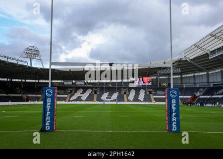 Hull, Regno Unito. 25th Mar, 2023. Vista generale all'interno del MKM Stadium davanti alla partita Betfred Super League Round 6 Hull FC vs Leigh Leopards al MKM Stadium, Hull, Regno Unito, 25th marzo 2023 (Foto di James Heaton/News Images) a Hull, Regno Unito il 3/25/2023. (Foto di James Heaton/News Images/Sipa USA) Credit: Sipa USA/Alamy Live News Foto Stock