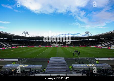 Hull, Regno Unito. 25th Mar, 2023. Vista generale all'interno del MKM Stadium davanti alla partita Betfred Super League Round 6 Hull FC vs Leigh Leopards al MKM Stadium, Hull, Regno Unito, 25th marzo 2023 (Foto di James Heaton/News Images) a Hull, Regno Unito il 3/25/2023. (Foto di James Heaton/News Images/Sipa USA) Credit: Sipa USA/Alamy Live News Foto Stock