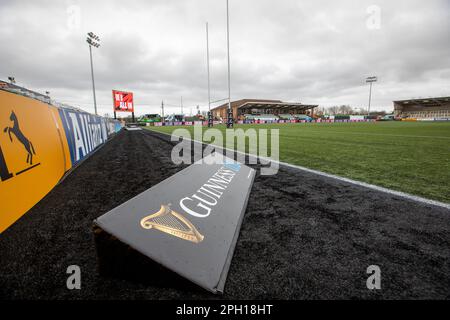 Newcastle il Sabato 25th marzo 2023. Una vista generale di Kingston Park prima della partita delle sei Nazioni delle donne Tik Tok tra le donne inglesi e le donne scozzesi a Kingston Park, Newcastle, sabato 25th marzo 2023. (Foto: Chris Lishman | NOTIZIE MI) Credit: NOTIZIE MI & Sport /Alamy Live News Foto Stock