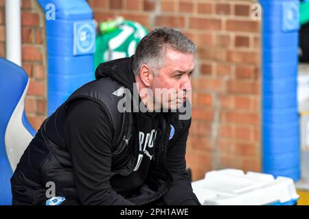 Peterborough, Regno Unito. 25th marzo, 2023. Darren Ferguson (Manager Peterborough United) durante la partita della Sky Bet League 1 tra Peterborough e Derby County a London Road, Peterborough, sabato 25th marzo 2023. (Foto: Kevin Hodgson | NOTIZIE MI) Credit: NOTIZIE MI & Sport /Alamy Live News Foto Stock