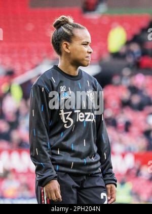 Manchester, Regno Unito. 25th Mar, 2023. Manchester, Inghilterra, 25th 2023 marzo: Nikita Parris (22 Manchester United) si scalda durante il gioco di Barclays fa Womens Super League tra Manchester United e West Ham a Old Trafford a Manchester, Inghilterra (Natalie Mincher/SPP) Credit: SPP Sport Press Photo. /Alamy Live News Foto Stock