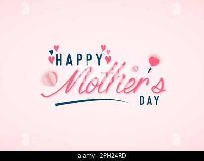 Buone lettere per le madri con forma a cuore di carta rosa Illustrazione Vettoriale