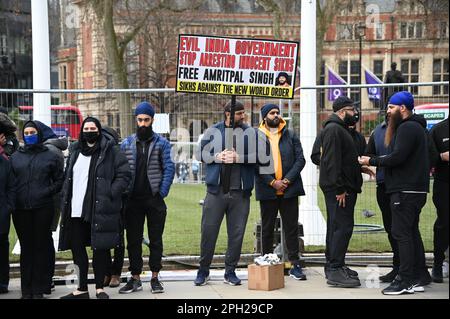 Protesta il malvagio governo indiano smettere di arrestare innocenti Sikhs, Londra, UK Credit: Vedere li/Picture Capital/Alamy Live News Foto Stock