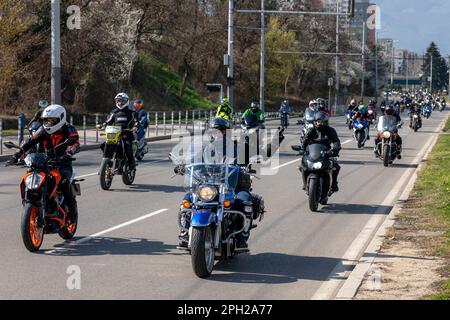 Sofia, Bulgaria - 25 marzo 2023: Apertura ufficiale della stagione estiva motociclistica a Sofia, Bulgaria Foto Stock
