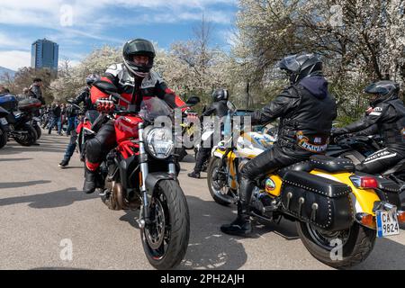 Sofia, Bulgaria - 25 marzo 2023: Apertura ufficiale della stagione estiva motociclistica a Sofia, Bulgaria Foto Stock