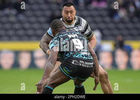 Hull, Regno Unito. 25th Mar, 2023. Ligi Sao #8 di Hull FC in azione durante la partita Betfred Super League Round 6 Hull FC vs Leigh Leopards al MKM Stadium, Hull, Regno Unito, 25th marzo 2023 (Photo by James Heaton/News Images) a Hull, Regno Unito il 3/25/2023. (Foto di James Heaton/News Images/Sipa USA) Credit: Sipa USA/Alamy Live News Foto Stock