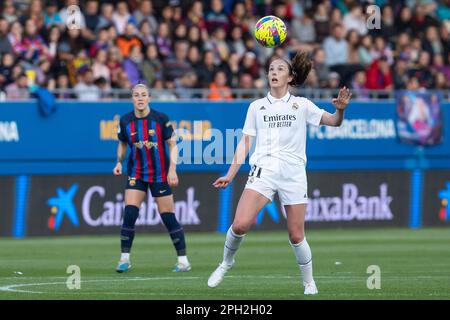 Sant Joan Despi, Spagna. 25th Mar, 2023. SANT JOAN DESPI, SPAGNA - MARZO 25: Claudia Zornoza del Real Madrid durante la partita Liga F tra FC Barcelona e Real Madrid all'Estadi Johan Cruyff il 25 Marzo 2023 a Sant Joan Despi, Spagna (Credit Image: © Gerard Franco Crespo/DAX via ZUMA Press Wire) SOLO PER USO EDITORIALE! Non per USO commerciale! Foto Stock