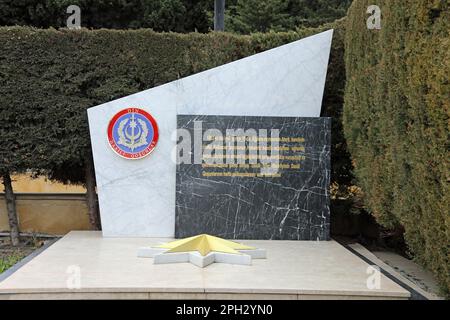 Truppe interne dell'Azerbaigian Monumento a Upland Park a Baku Foto Stock