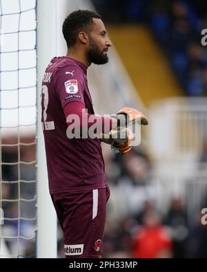 Lawrence Vigouroux di Leyton Orient durante la partita della Sky Bet League 2 tra Hartlepool United e Leyton Orient a Victoria Park, Hartlepool sabato 25th marzo 2023. (Foto: Mark Fletcher | NOTIZIE MI) Credit: NOTIZIE MI & Sport /Alamy Live News Foto Stock