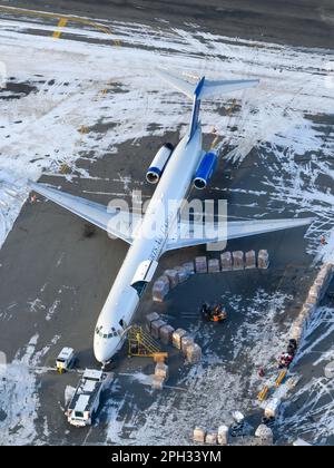 Everts Air Cargo McDonnell Douglas potrait aereo MD-83. Trasporto di merci con l'aereo Everts Cargo MD-80, chiamato anche MD-83F. Foto Stock