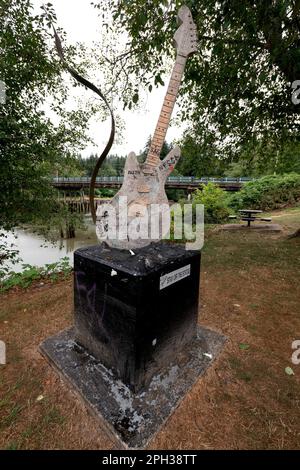 Stati Uniti, Aberdeen, Stato di Washington. Kurt Cobain Memorial Park. Foto Stock