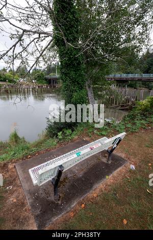 Stati Uniti, Aberdeen, Stato di Washington. Kurt Cobain Memorial Park. Foto Stock