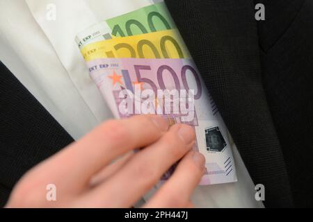 Euro banconote, 500 euro, insert Foto Stock