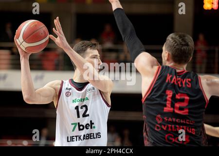 2023-03-25. Pallacanestro, Lituania LKL Rytas 92-91 Lietkabelis. Foto Stock