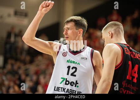 2023-03-25. Krepšinis LKL Rytas 92-91 Lietkabelis. Foto Alfredas Pliadis Foto Stock