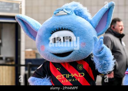 Manchester, Regno Unito. 26th Mar, 2023. Moonbeam prima della partita della fa Women's Super League Manchester City Women vs Chelsea FC Women al campus di Etihad, Manchester, Regno Unito, 26th marzo 2023 (Foto di ben Roberts/News Images) a Manchester, Regno Unito il 3/26/2023. (Foto di ben Roberts/News Images/Sipa USA) Credit: Sipa USA/Alamy Live News Foto Stock