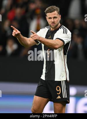 Magonza, Germania. 25th Mar, 2023. Calcio: Internazionale, Germania - Perù, Mewa Arena. Il Füllkrug tedesco di Niclas fa il tifo. Credit: Arne Dedert/dpa/Alamy Live News Foto Stock