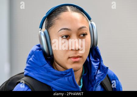 Lauren James #10 di Chelsea Women in arrivo prima della partita della Super League femminile di fa Manchester City Women vs Chelsea FC Women al campus di Etihad, Manchester, Regno Unito, 26th marzo 2023 (Foto di ben Roberts/News Images) a Manchester, Regno Unito, il 3/26/2023. (Foto di ben Roberts/News Images/Sipa USA) Foto Stock