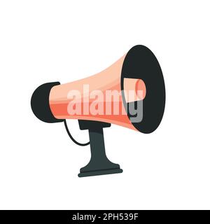 Altoparlante per megafono. Altoparlante. design piatto isolato su sfondo bianco. Illustrazione vettoriale Illustrazione Vettoriale