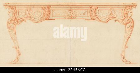 Elevation-of-a-Writing-Desk 1675–1700 di Gilles-Marie Oppenord Foto Stock
