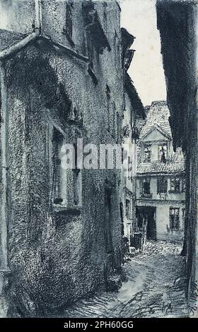 Vecchia strada 1891 di Adolph von Menzel Foto Stock