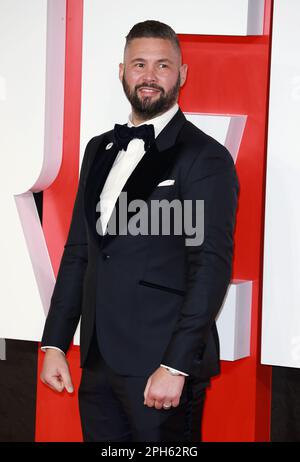 Tony Bellew partecipa alla prima europea di 'Creed III' a Cineworld Leicester Square a Londra. Foto Stock