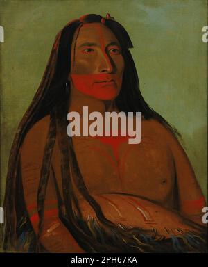 Máh-to-tóh-pa, quattro orsi, secondo capo nel lutto 1832 da George Catlin Foto Stock