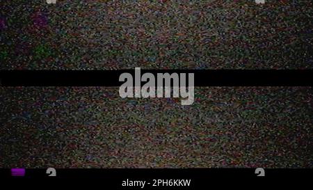Rumore di grana, disturbo analogico, vecchia distorsione statica del televisore Foto Stock
