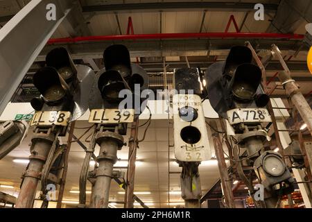 Apparecchiature di segnalazione vintage della metropolitana di Londra Foto Stock