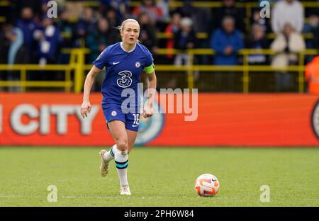 Manchester, Regno Unito. 26th Mar, 2023. Magdalena Ericsson di Chelsea durante la partita di Super League delle Donne fa all'Academy Stadium, Manchester. Il credito per le immagini dovrebbe essere: Andrew Yates/Sportimage Credit: Sportimage/Alamy Live News Foto Stock