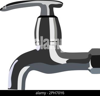 Rubinetto metallico Vector acqua Illustrazione Vettoriale