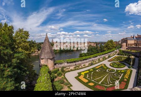 Vista panoramica dei jardins du palais épiscopal de la Berbie Foto Stock