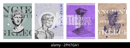Grecia antica - Collezione di manifesti minimalistici Illustrazione Vettoriale